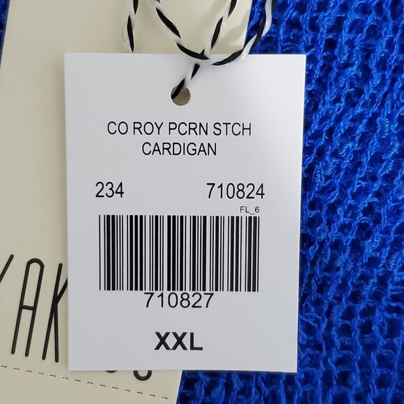 Kaktus Blue Loose Knit Stretchy Open Front Cardigan Shrug NEW NWT Size XXL - Picture 12 of 15